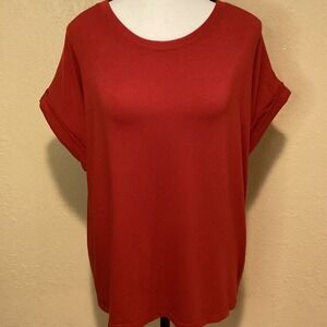Banana Republic Timeless Tee, Size Medium, Oversized,‎ Deep Orange/Red